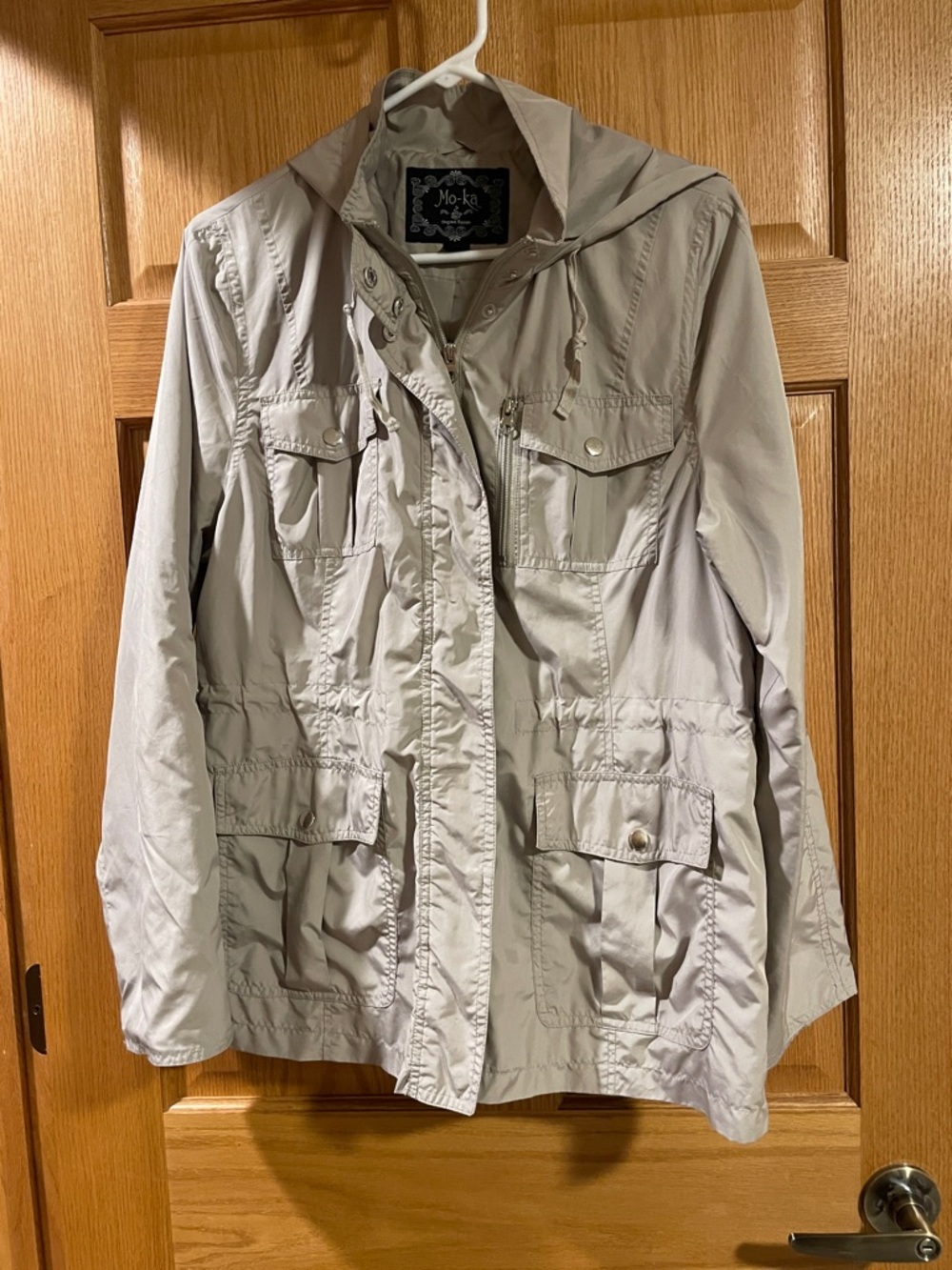 Mo-ka Light Taupe Hooded Utility Jacket